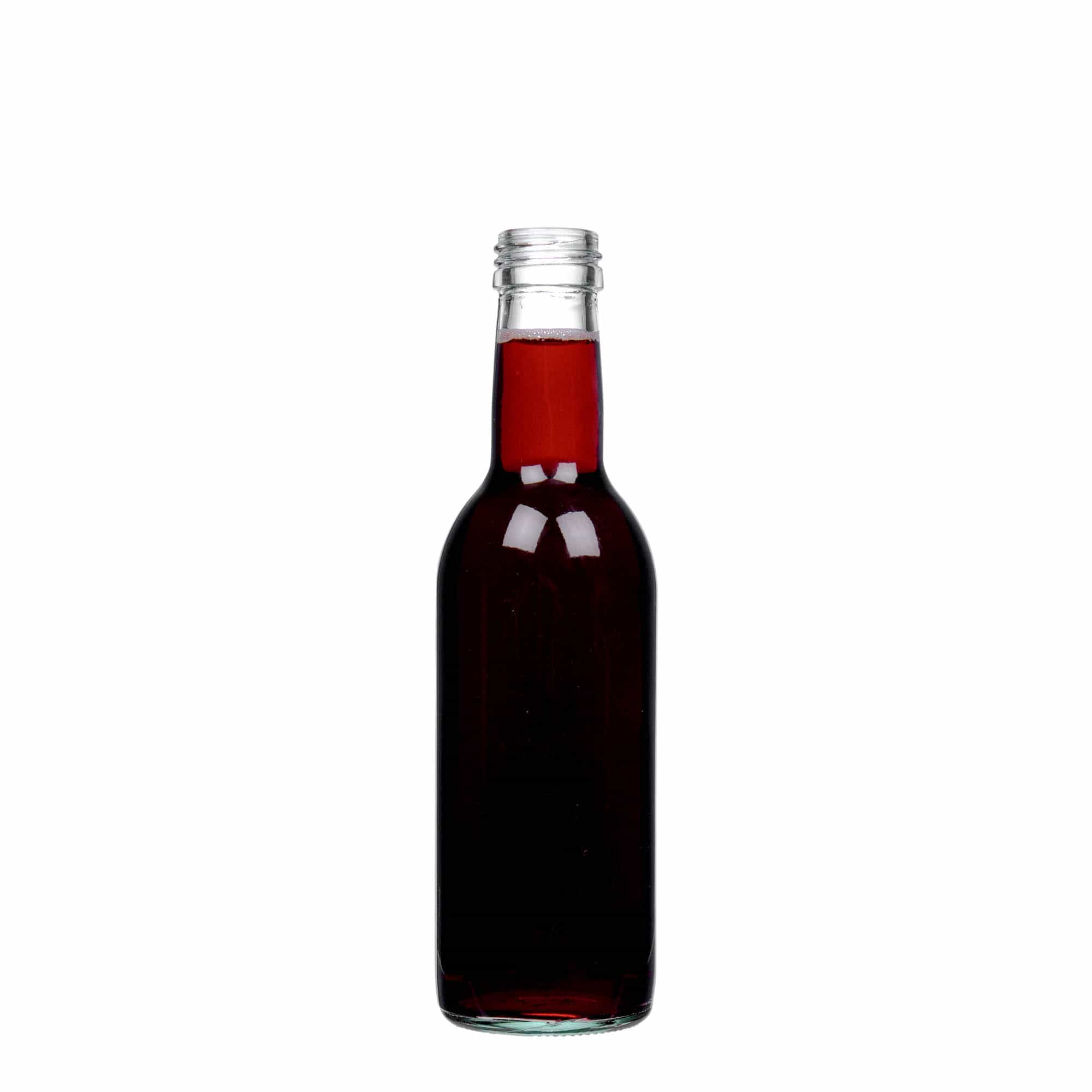 Sticlă din sticlă de 250 ml „Bordeaux”, închidere: PP 28