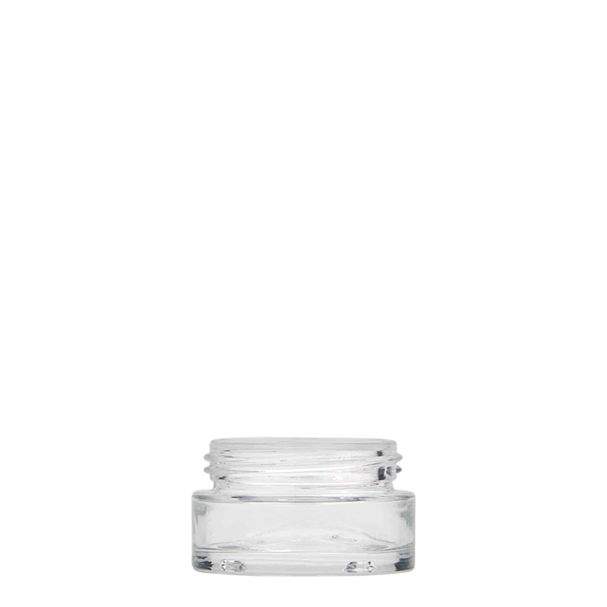 Borcan cosmetic de 15 ml „Clear Edition”, sticlă, închidere: Capac filetat