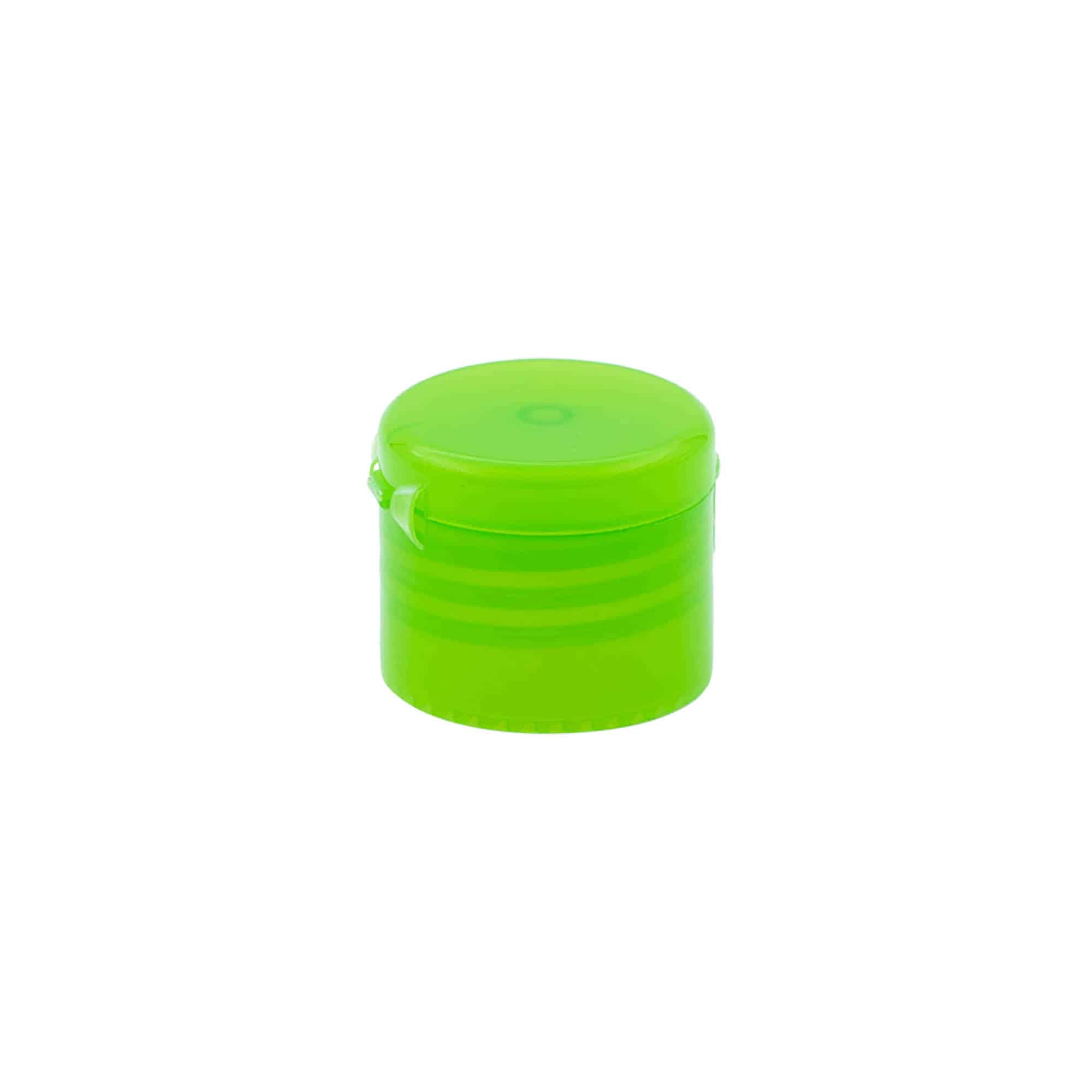 Capac filetat flip top, material plastic PP, verde, pentru închidere: GPI 24/410