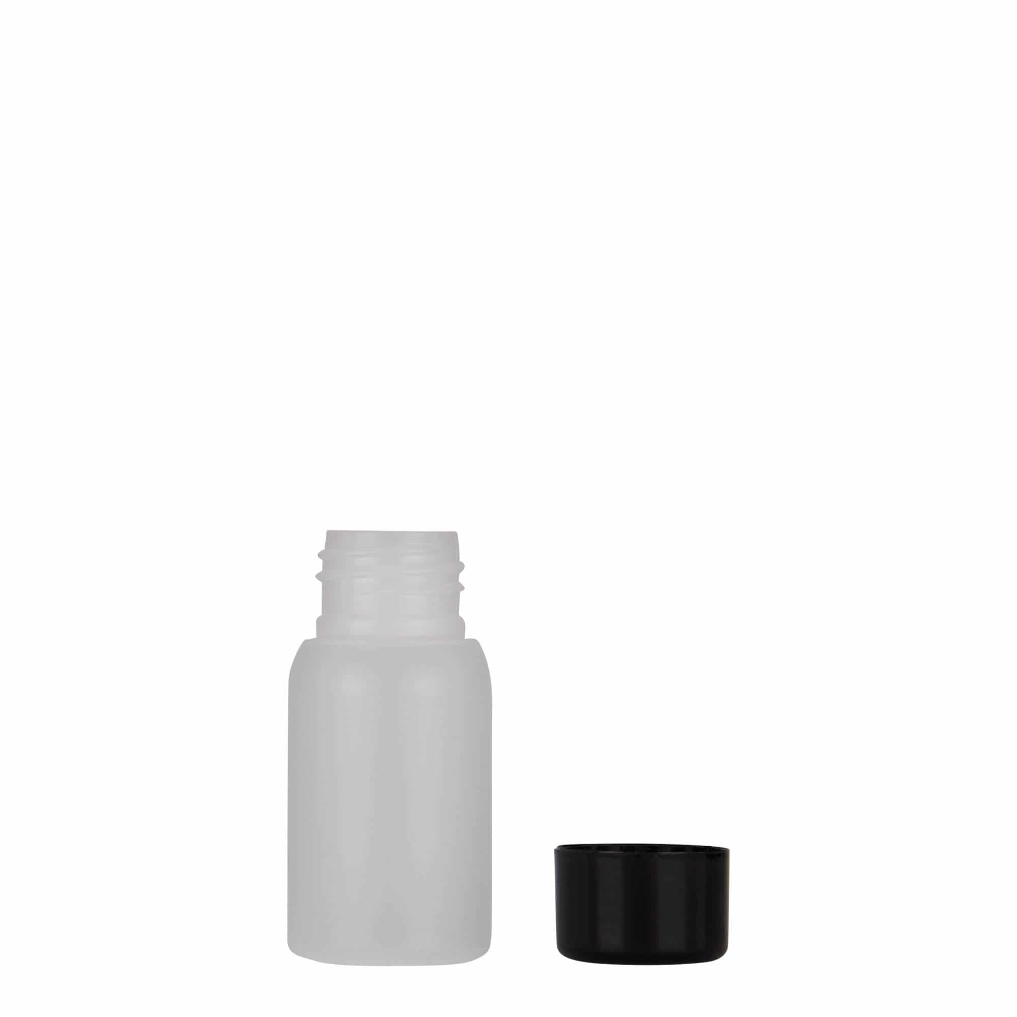 Sticlă din plastic de 30 ml „Tuffy”, HDPE, natur, închidere: GPI 24/410