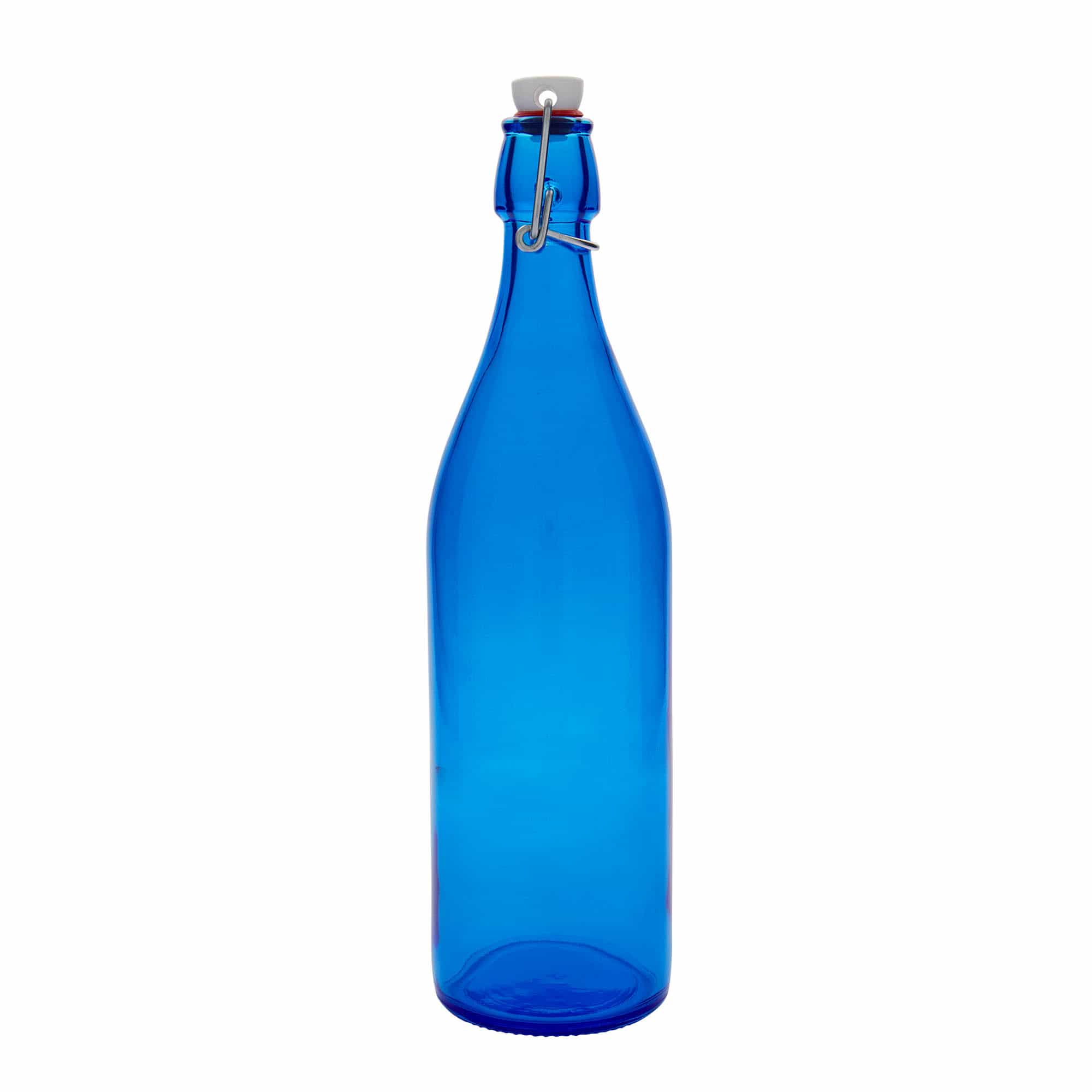 Sticlă din sticlă de 1.000 ml „Giara”, albastră, închidere: Dop tip Swing top