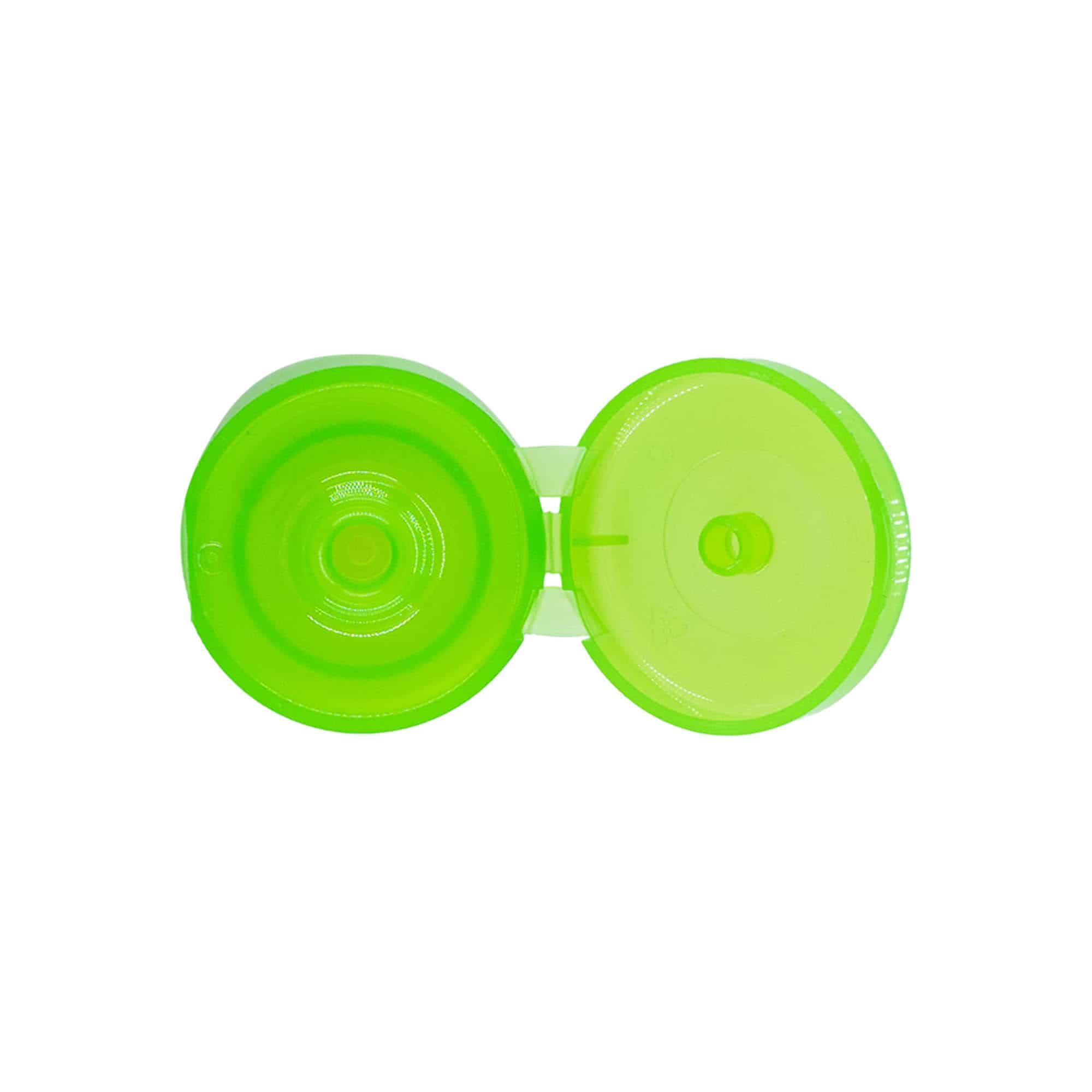 Capac filetat flip top, material plastic PP, verde, pentru închidere: GPI 24/410