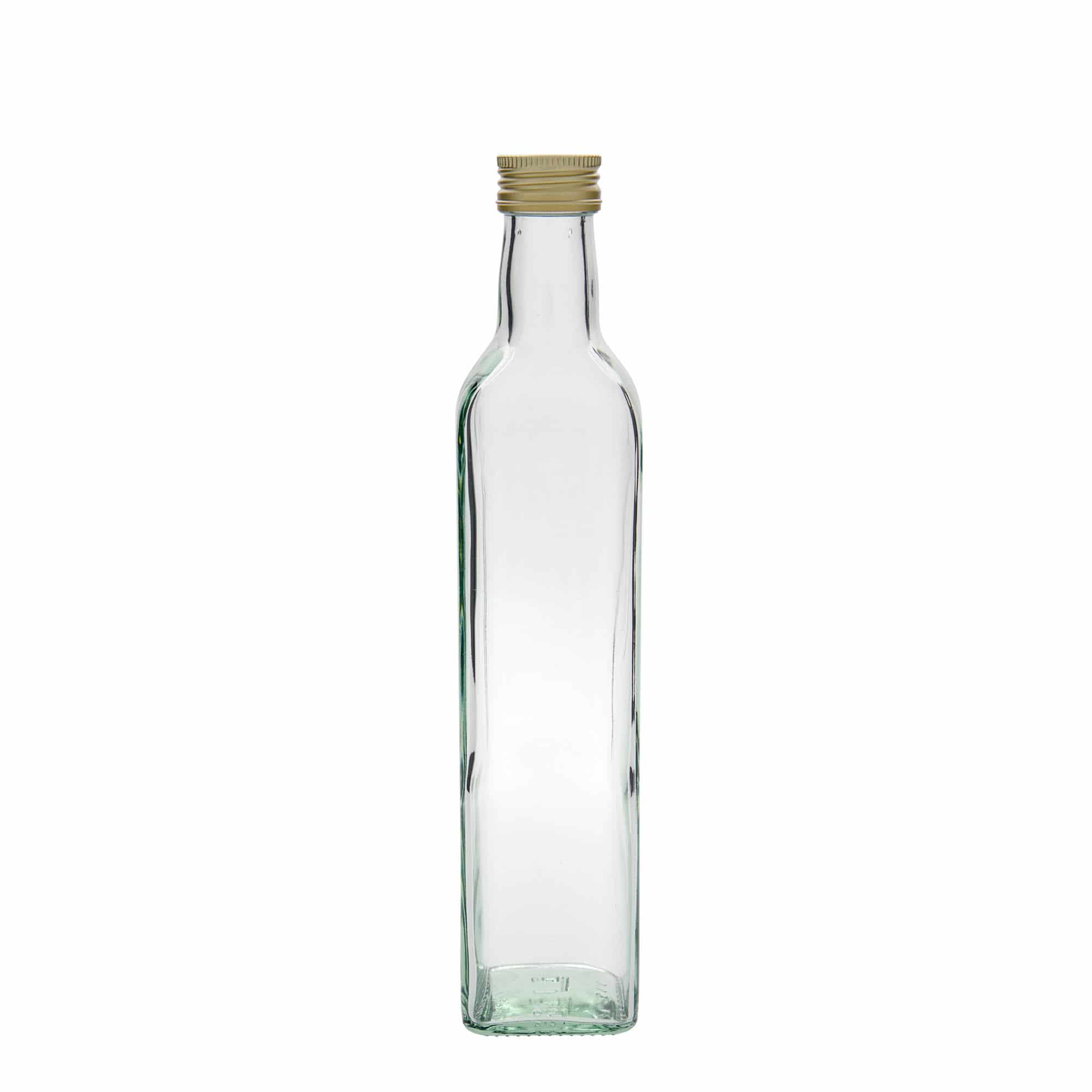 Sticlă din sticlă de 500 ml „Marasca”, pătrată, închidere: PP 31,5