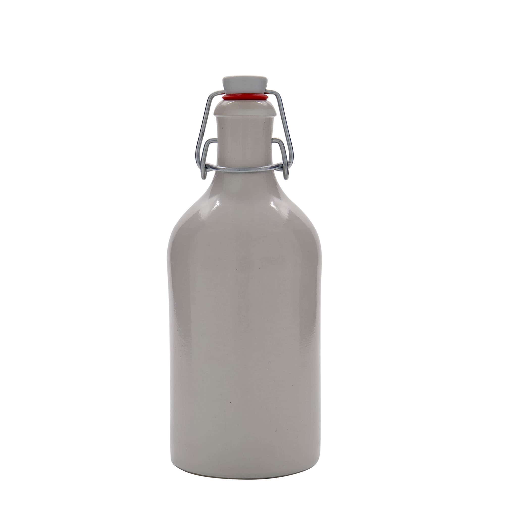 Ulcior de lut de 500 ml, ceramică, alb, închidere: Dop tip Swing top