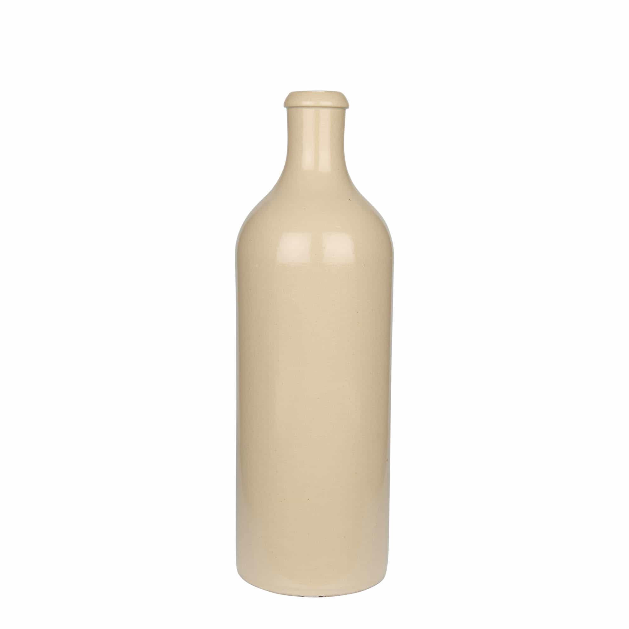 Ulcior de lut de 750 ml, ceramică, bej, închidere: Dop de plută