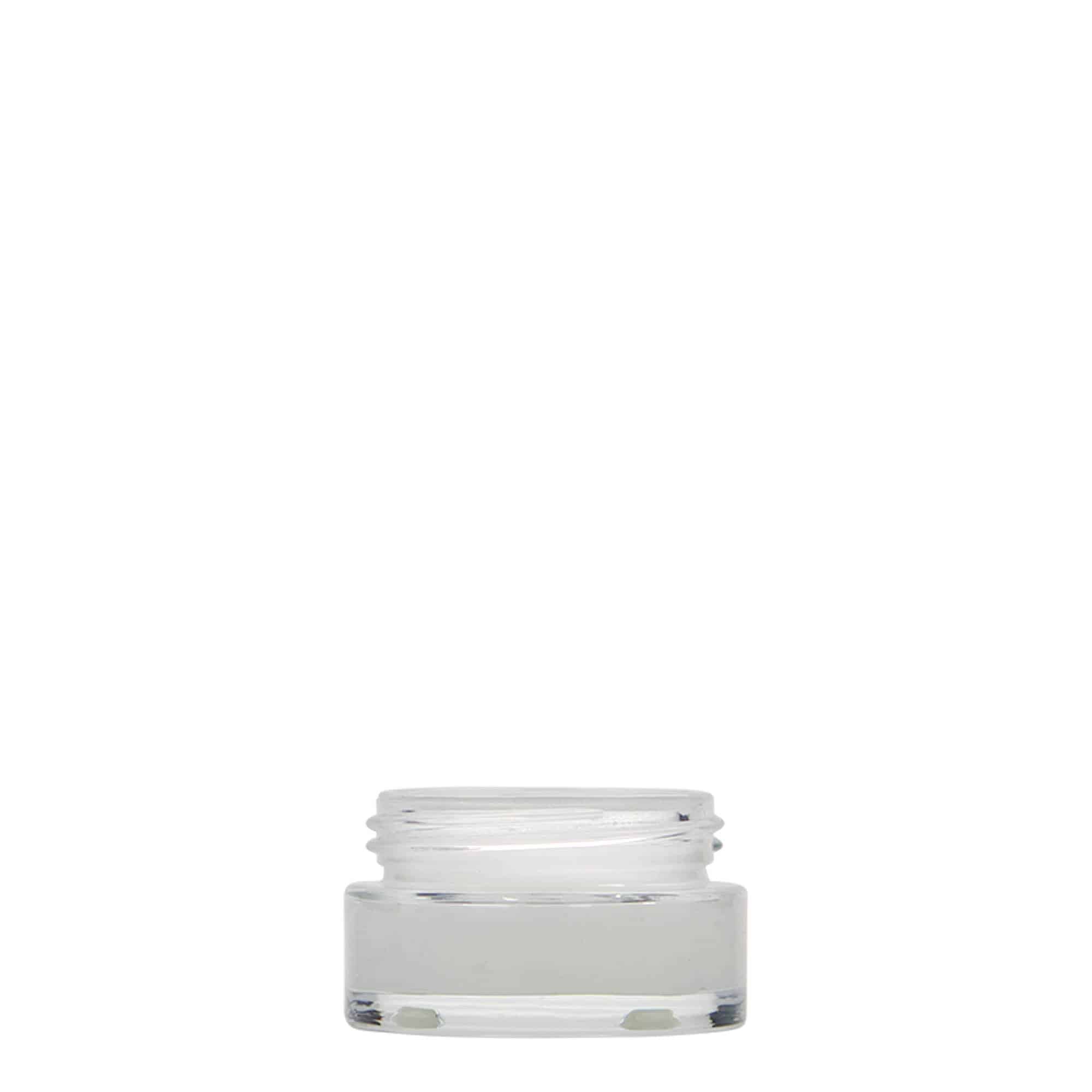 Borcan cosmetic de 15 ml „Clear Edition”, sticlă, închidere: Capac filetat