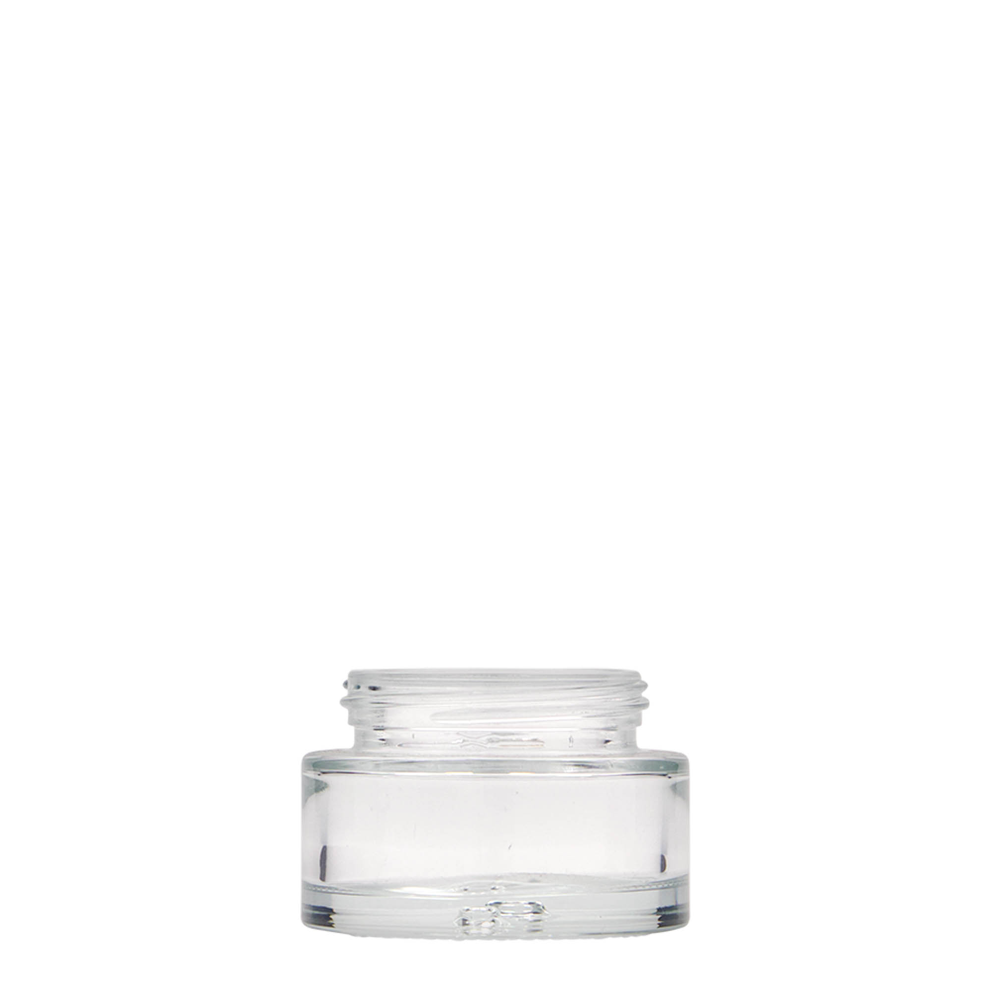 Borcan cosmetic de 30 ml „Clear Edition”, sticlă, închidere: Capac filetat