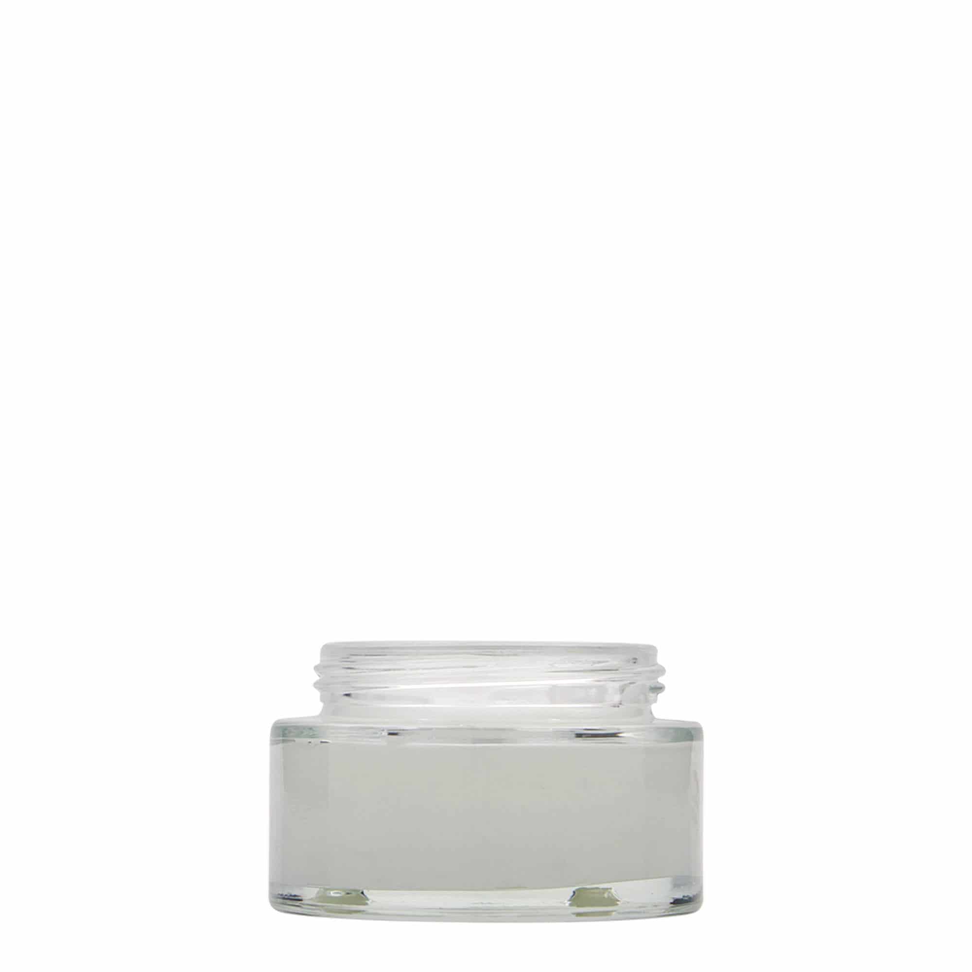 Borcan cosmetic de 50 ml „Clear Edition”, sticlă, închidere: Capac filetat