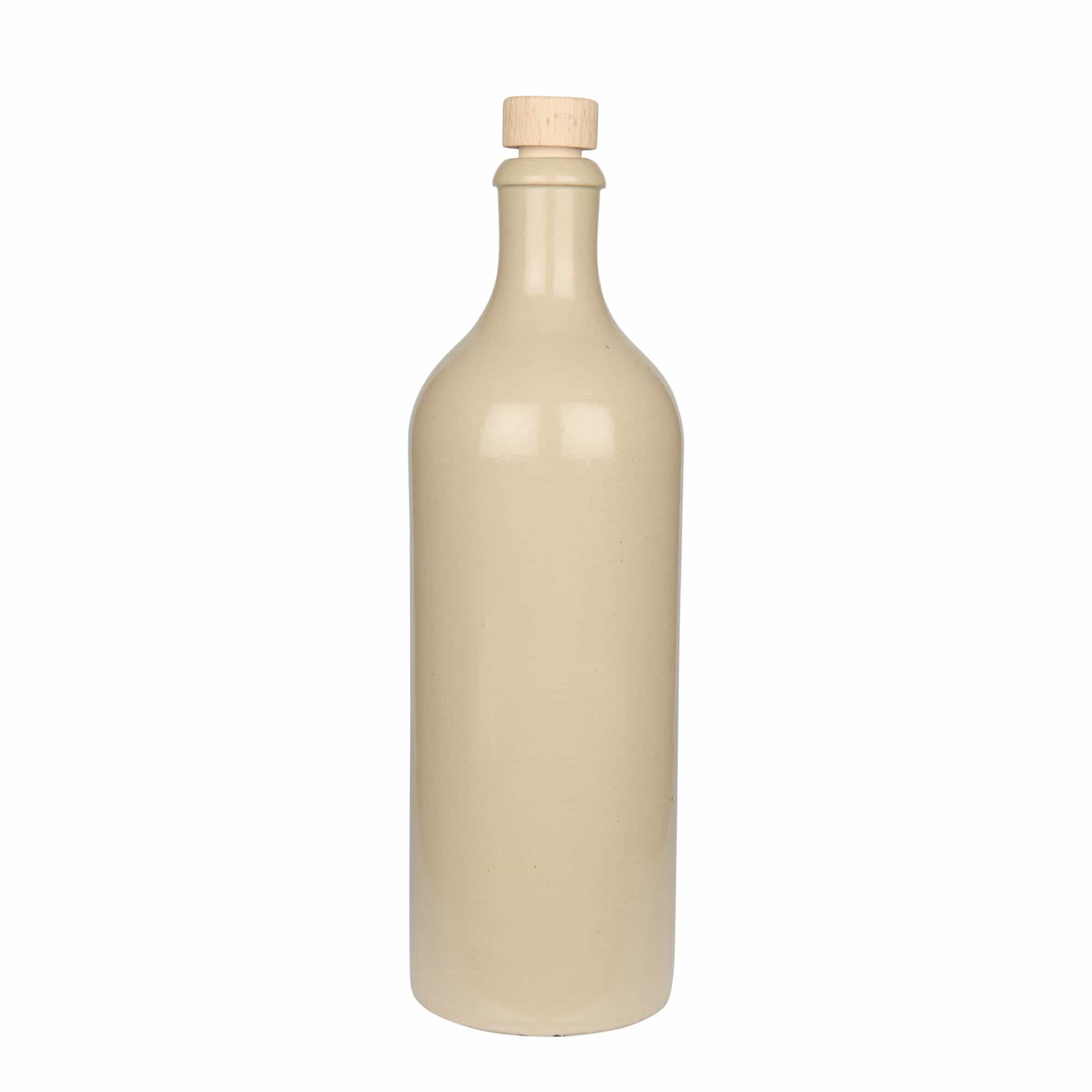 Ulcior de lut de 750 ml, ceramică, bej, închidere: Dop de plută