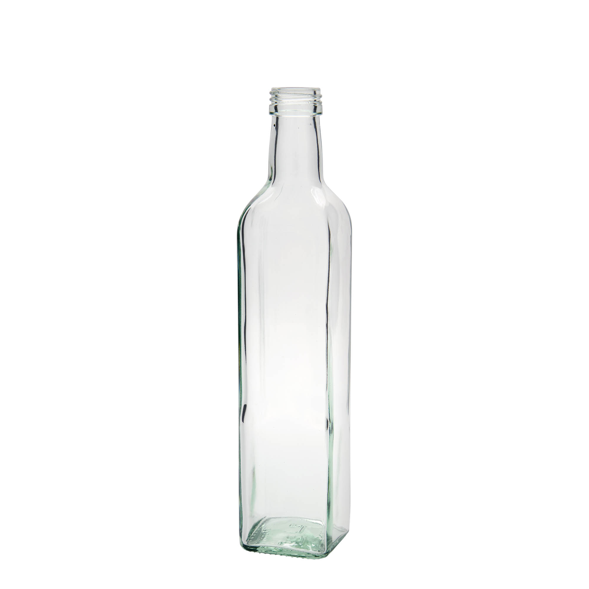 Sticlă din sticlă de 500 ml „Marasca”, pătrată, închidere: PP 31,5