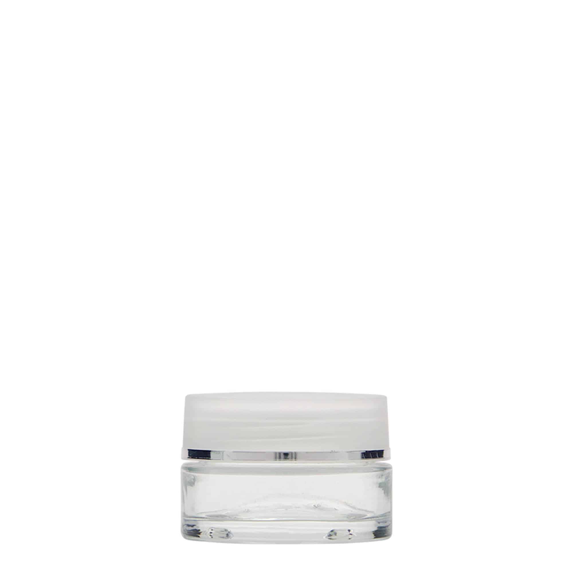 Borcan cosmetic de 15 ml „Clear Edition”, sticlă, închidere: Capac filetat