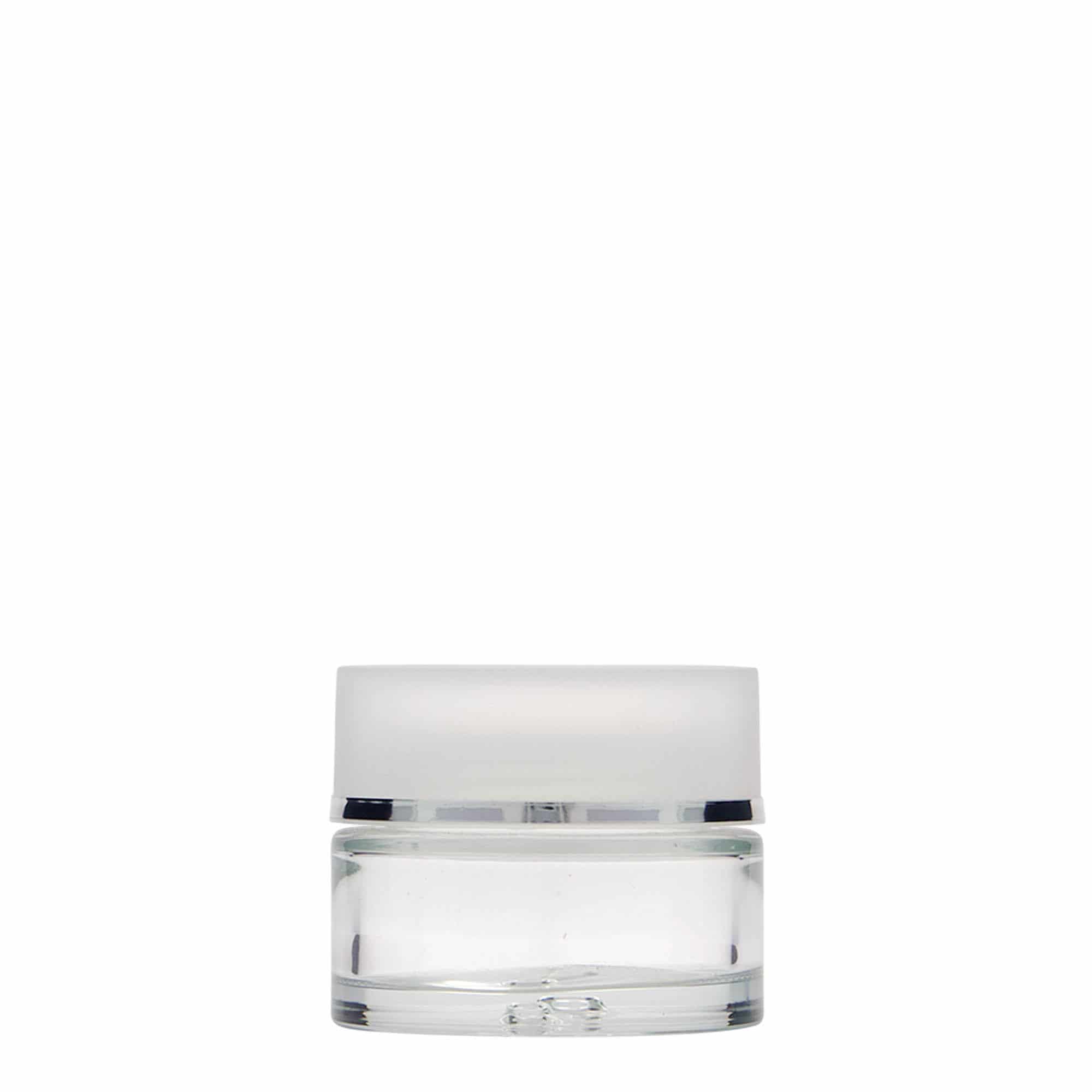 Borcan cosmetic de 30 ml „Clear Edition”, sticlă, închidere: Capac filetat